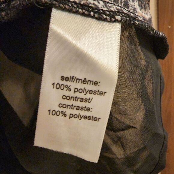 Maurices Studio Y Large Black White Lace Button 3/4 Sleeve Chiffon Top - Picture 4 of 13